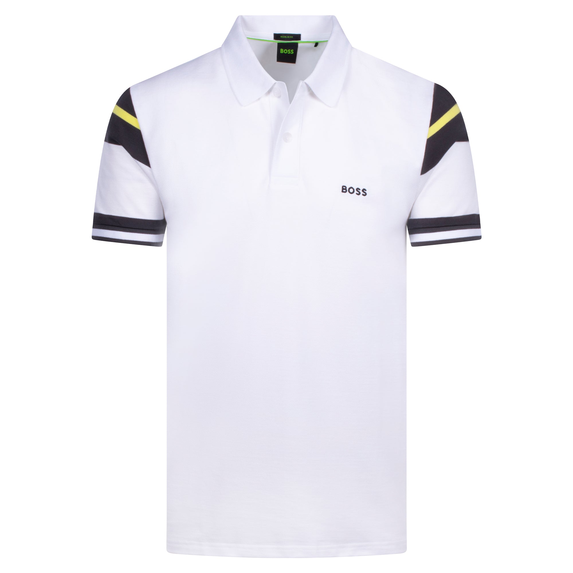 Boss Polo Sleeve Zone Mens Polo Shirt White